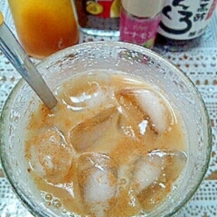 アイス☆シナモンジンジャー黒酢カフェオレ♪